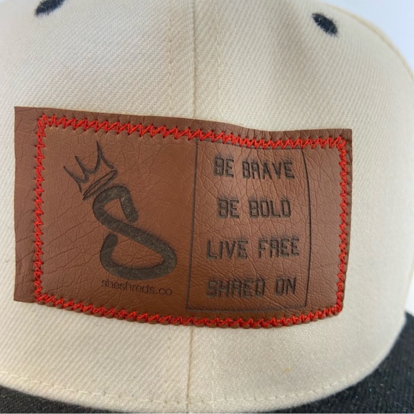 SheShreds.Co Cream & Black Logo Snapback Hat - Picture 6 of 9